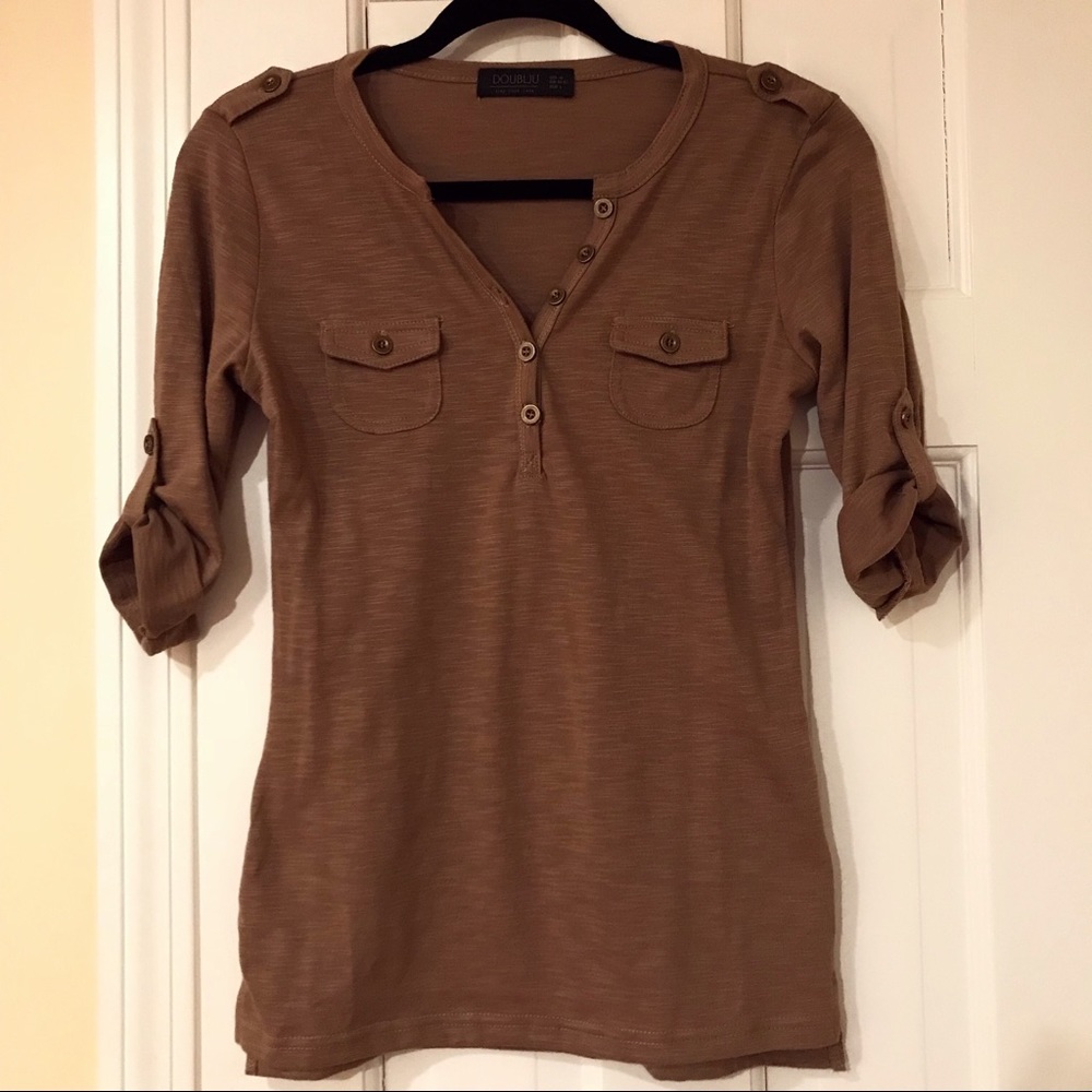 Doublju Half-Button Shirt NWOT